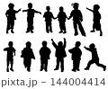 Vector silhouette girls and boys 144004414