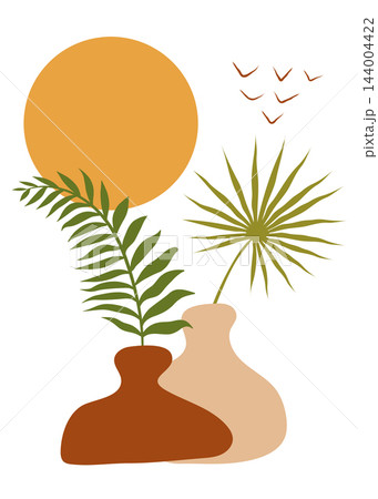 Boho Sunset and Floral Branch in Vase Boho Sunset and Floral Branch in Vase 144004422