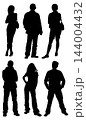 Silhouettes man, women, girl and boys 144004432
