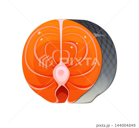 Letter O made of fresh salmon fillet steak 144004849