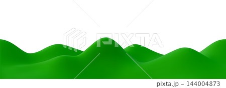 3D green grass hills with smooth rolling peaks 3D green grass hills with smooth rolling peaks 144004873