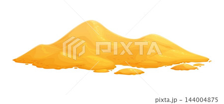 Cartoon beach sand heap with rippled surface 144004875