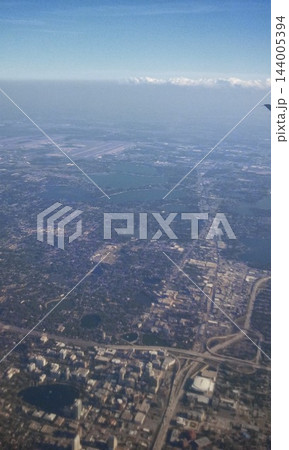 Chicago From my Window Seat Flying in over Lake Michigan  144005394