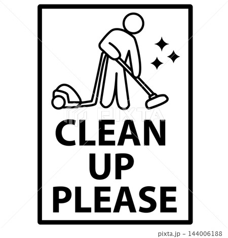 Clean up please icon. Please clean sign. flat style. 144006188