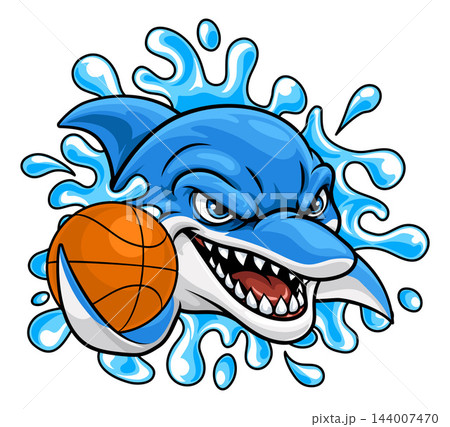 Dolphin Basketball Cartoon Sports Team Mascot Dolphin Basketball Cartoon Sports Team Mascot 144007470