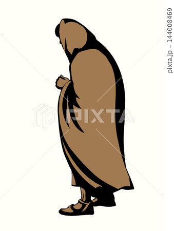 Vector drawing. Man in ancient clothes 144008469