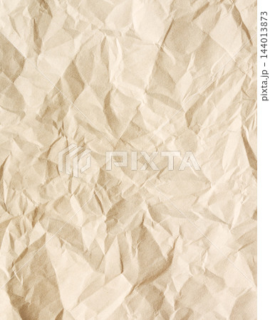 Crumpled beige paper texture background surface 144013873
