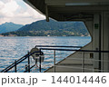View of Lake Como mountains from ferry deck, Italy 144014446