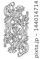 Hand drawing vertical baroque design element vector illustration 144014714