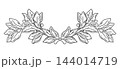 Horizontal hand drawing symmetrical design element leaves vector illustration 144014719