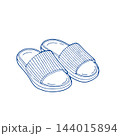Striped Slide Sandals Line Art Vector 144015894