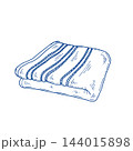 Blue Folded Towel Line Art Illustration 144015898