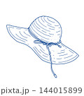 Sun Visor Hat Line Art Vector Illustration 144015899
