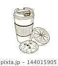Travel cup with orange and chocolate cookie 144015905