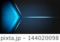 Abstract light arrow pointing forward on dark metallic hexagonal mesh background 144020098