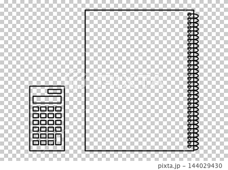 Ring notebook and calculator - for household accounting, budgeting, financial management, and tax filing. 144029430