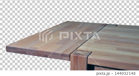 Wooden table surface. Natural wood furniture close view 144032148