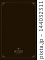 Brown background with a golden pattern and border 144032311