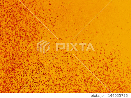 Orange-yellow bright vibrant abstract texture old concrete wall grunge background backdrop cement splash paint 144035736