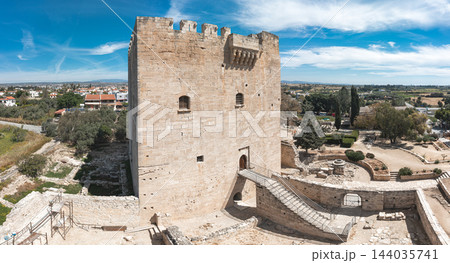 Kolossi Castle medieval keep with stone staircase on a sunny spring day Kolossi Castle medieval keep with stone staircase on a sunny spring day 144035741