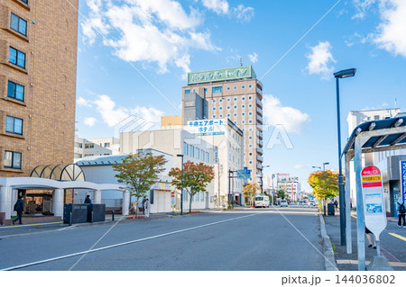 【北海道】千歳市 千代田町6丁目 町並み JR千歳駅西口周辺 【北海道】千歳市 千代田町6丁目 町並み JR千歳駅西口周辺 144036802