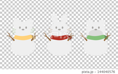 Snowmen shaped like animals Snowmen shaped like animals 144040576
