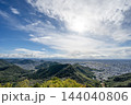 金華山から望む岐阜市街と山並み、青空と雲が広がる大パノラマ【岐阜風景写真】 144040806