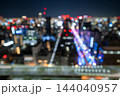 意図的にぼかした大阪・御堂筋イルミネーションの夜景背景【大阪背景素材写真】 144040957