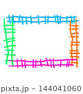 子供の落書き　カラフルな線路のフレーム 144041060