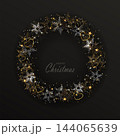 Merry Christmas 2027. An isolated wreath with snowflakes 144065639