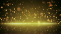 flying gold particles and reflection loop background 10487770