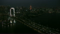 Aerial illuminated Metropolis city night Tokyo Bay Rainbow Bridge Odaiba Japan 12226484