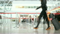 Airport passengers with luggage and trolleys 25475663