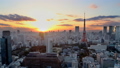 東京サンセット　夕焼けから東京タワー点灯　タイムラプス　フィックス 29068087
