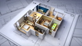 Architectural Drawing changed 3D house interior. 29381200