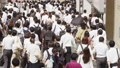 Crowd of Office Worker going to Work in Slow Mo 32461947