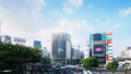 渋谷スクランブル交差点　タイムラプス　超ワイド　9月　休日の夕方　溢れる群衆　ティルトダウン 34188198