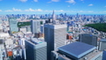 東京　新宿から望む　都心全景　タイムラプス　緑と爽やかな青空　ワイド　カラーグレーディング 37895083