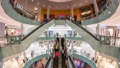 Escalators inside the Dubai Mall timelapse top view. 40192165