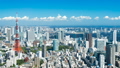 美しい東京風景・タイムラプス・青い空と青い海　再開発ラッシュの湾岸エリアを望む　ティルトアップ 43751736