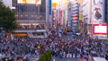 東京・渋谷スクランブル交差点・タイムラプス・夕景・休日・群衆・FIX 46163629