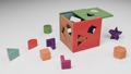 3D Rendering of a wooden sorting cube baby toy 48899355