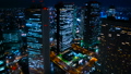 東京　新宿　夜景　タイムラプス　大都会摩天楼のビル群を見下ろす　ズームアウト 55017375