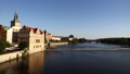 View of Prague old town and Vltava river sunny day 56646792