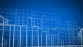 Abstract Beautiful Building Process of Skyscraper Blueprint Grid Seamless. Looped 3d Animation of 57111417