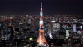東京ナイト　大都市の夜景　東京タワーを中心に　タイムラプス　ズームイン 57963958