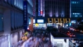 2019　東京タイムラプス　新宿駅　西口夜景　休日大混雑　行き交う人々　部分ブラー有　4K　ティルト 58306754