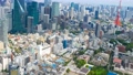 東京　空撮風タイムラプス　2019年　六本木の街並みと摩天楼ビル群　ズームアウト 59624412