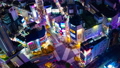 タイムラプス　都会　東京　渋谷交差点　ネオン街　交通　光跡　夜景　俯瞰　パノラマ　ワイド　ズーム 64322205