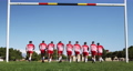Rugby players training on the field 65835311